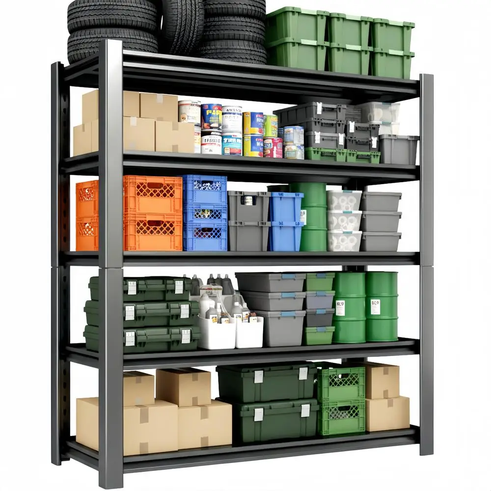LBS Heavy Duty Garage Shelving, 48 W x 20 D x 74 H Metal Storage Shelves, Adjustable Boltless Steel Storage Rack for Garage, Ba
LBS Heavy Duty Garage Shelving, 48 W x 20 D x 74 H Metal Storage Shelves, Adjustable Boltless Steel Storage Rack for Garage, Ba