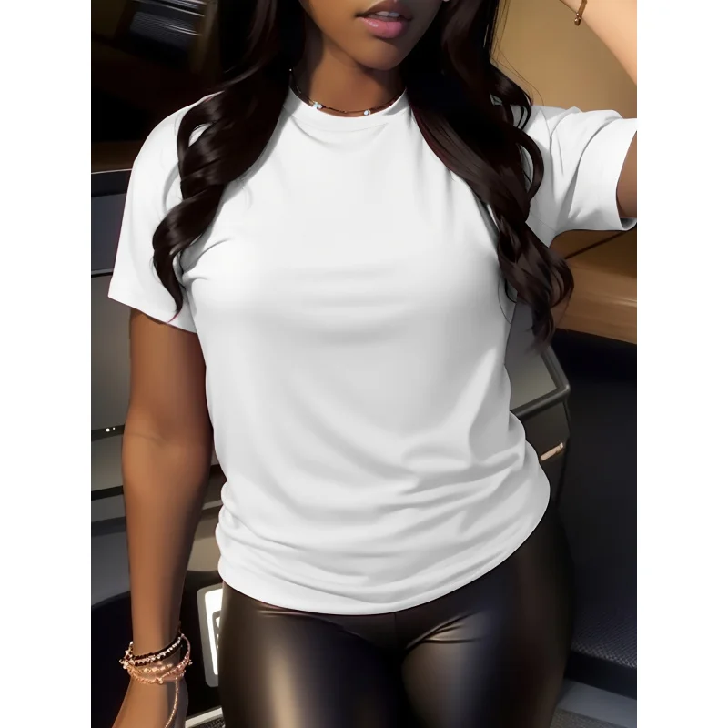 Women'S Plus-Size Tops Made from Breathable Material, Featuring a Classic Solid Color Round Neck-Shirt That Is Soft
Women'S Plus-Size Tops Made from Breathable Material, Featuring a Classic Solid Color Round Neck-Shirt That Is Soft
