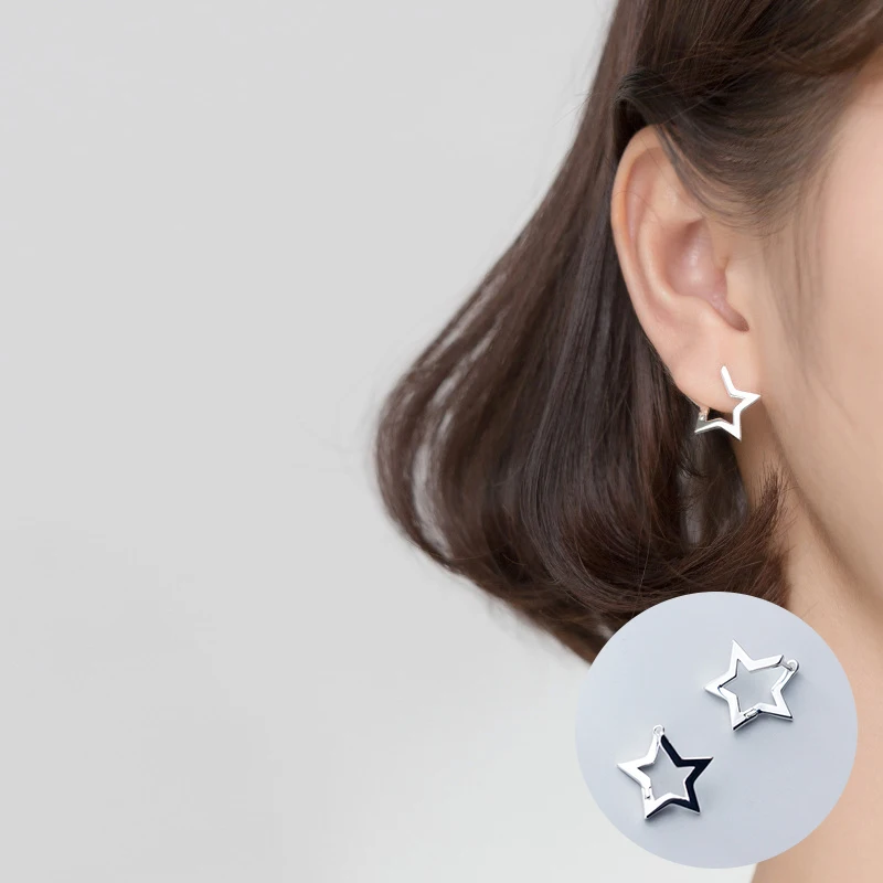 100% 925 Sterling Silver Star Earrings for Women Girl Simple Fashion Hollow Out Design Jewelry Birthday Gift Dropshipping
100% 925 Sterling Silver Star Earrings for Women Girl Simple Fashion Hollow Out Design Jewelry Birthday Gift Dropshipping