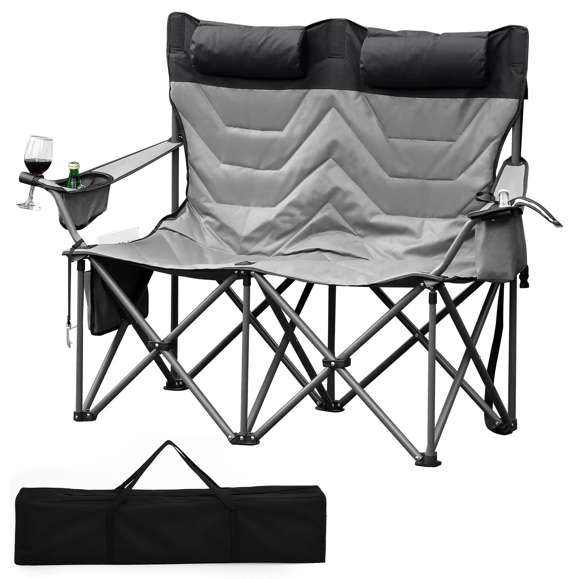 Oversized Camping Chair, 900LBS Capacity Fully Padded Folding Loveseat With Cup Holders & Carry Bag For Outdoor Activities
Oversized Camping Chair, 900LBS Capacity Fully Padded Folding Loveseat With Cup Holders & Carry Bag For Outdoor Activities
