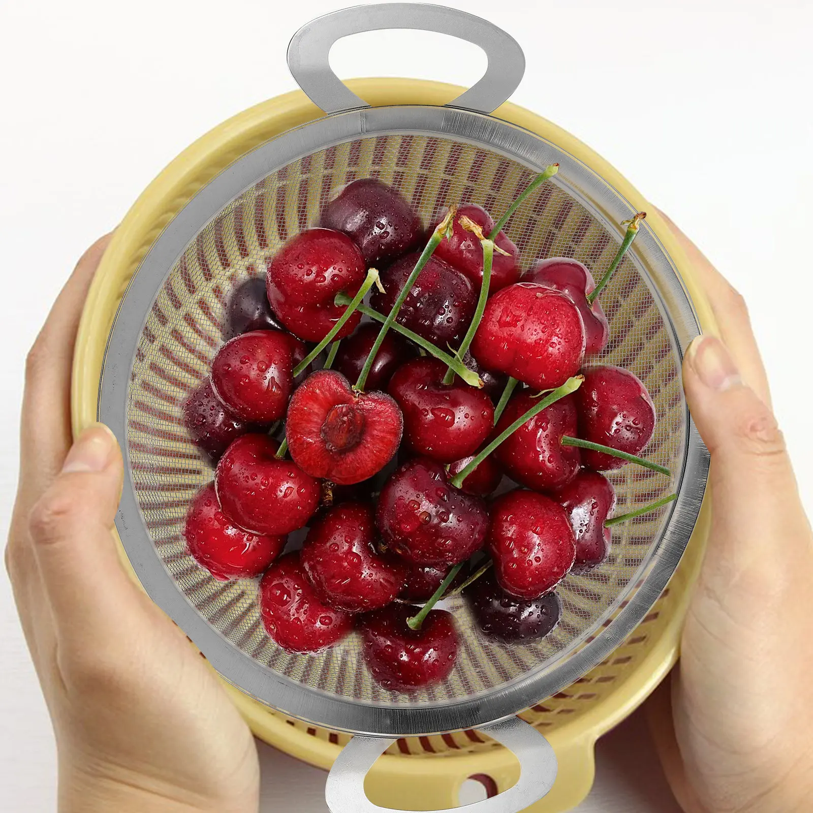 Heavy Duty Stainless Steel Strainer Basket Double Ear Design Fine Mesh Drain for Rice Washing Vegetables Fruits Kitchen Use
Heavy Duty Stainless Steel Strainer Basket Double Ear Design Fine Mesh Drain for Rice Washing Vegetables Fruits Kitchen Use