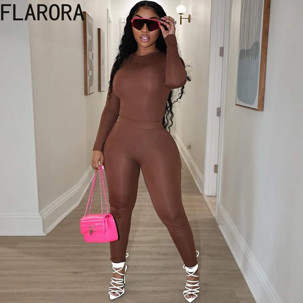 FLARORA Fall Sporty 2 Pcs Sets Woman Solid Color O Neck Long Sleeve Slim Fit Tops And Leggings Outfits Yoga Fitness Tracksuits
FLARORA Fall Sporty 2 Pcs Sets Woman Solid Color O Neck Long Sleeve Slim Fit Tops And Leggings Outfits Yoga Fitness Tracksuits