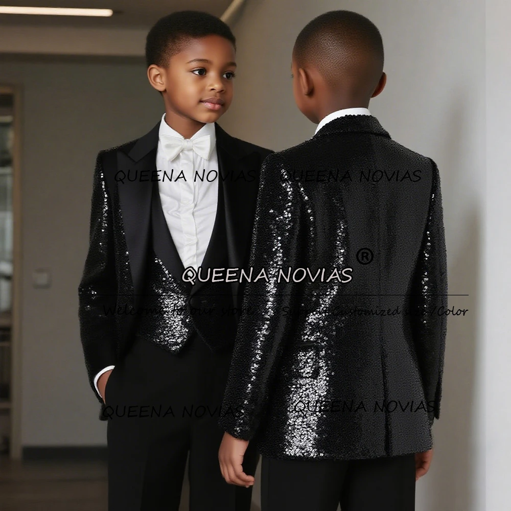 Glittering Sequins Boys Suit For Wedding Shawl Lapel Children Blazers Customized 3 Pieces Kids Birthdays Tuxedos costume rois
Glittering Sequins Boys Suit For Wedding Shawl Lapel Children Blazers Customized 3 Pieces Kids Birthdays Tuxedos costume rois