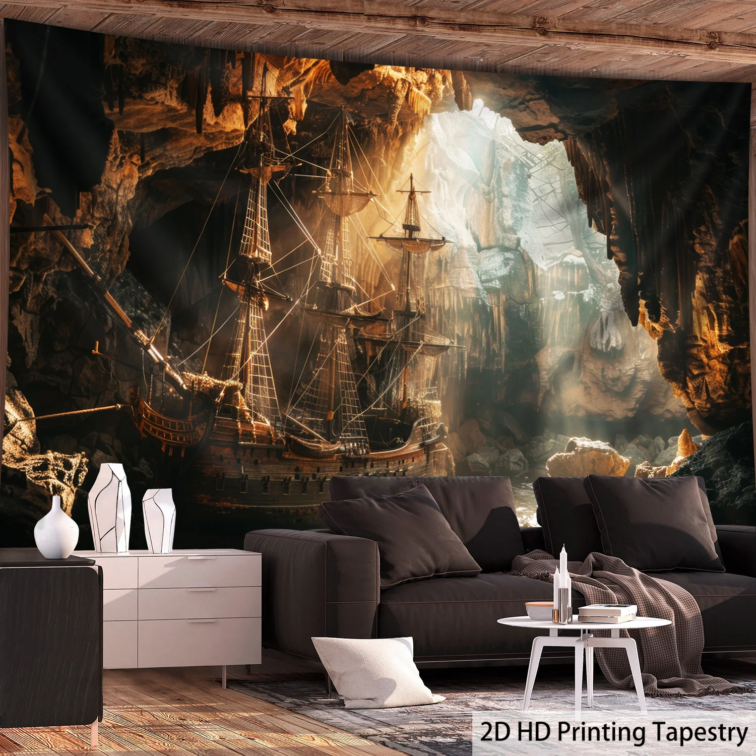 Pirate Ship Cave Tapestry, Retro Nautical Sailing Scene with Golden Sunlight, Adventure Themed Wall Art for Living Room Bedroom
Pirate Ship Cave Tapestry, Retro Nautical Sailing Scene with Golden Sunlight, Adventure Themed Wall Art for Living Room Bedroom