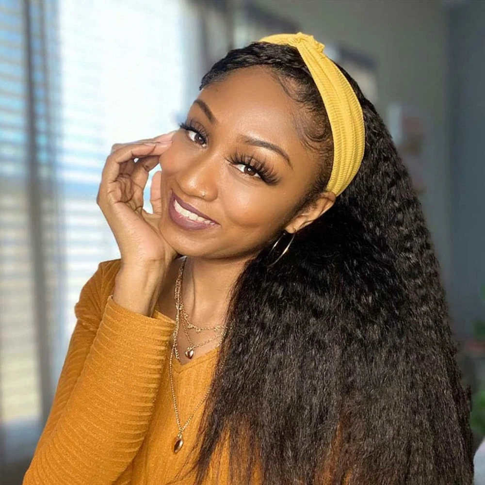 Kinky Straight Headband Wig Brazilian Human Hair Wigs For Women Full Machine Made Ready To Wear Yaki Straight Wig Natural Color
Kinky Straight Headband Wig Brazilian Human Hair Wigs For Women Full Machine Made Ready To Wear Yaki Straight Wig Natural Color