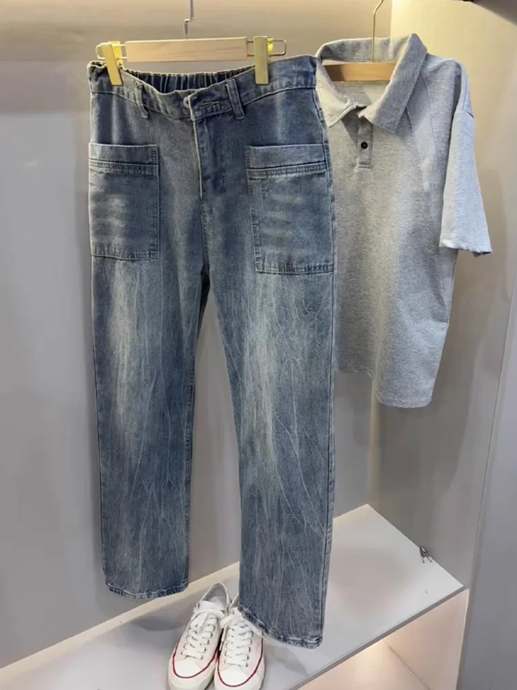 Waed Blue Bamboo Stripe Men's Jeans American Retro Vibe Straight Leg Micro Flared Pants High Street Sle Casual Wear
Waed Blue Bamboo Stripe Men's Jeans American Retro Vibe Straight Leg Micro Flared Pants High Street Sle Casual Wear