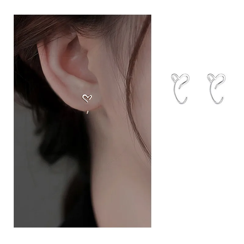 Korean Version of Love Ear Hook Women's Simple Niche Design Sense Sweet Heart Earrings Temperament Versatile Commuter Earrings G
Korean Version of Love Ear Hook Women's Simple Niche Design Sense Sweet Heart Earrings Temperament Versatile Commuter Earrings G