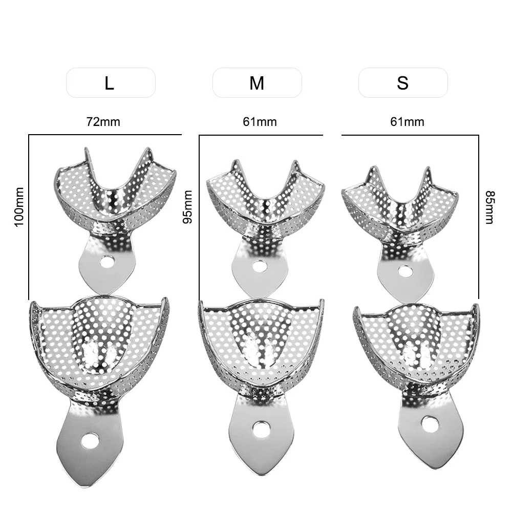 6Pcs/set Dental Stainless Steel Impression Tray with Holes Upper Lower Teeth Holder Dental Impression Buckets Dentistry Tools
6Pcs/set Dental Stainless Steel Impression Tray with Holes Upper Lower Teeth Holder Dental Impression Buckets Dentistry Tools