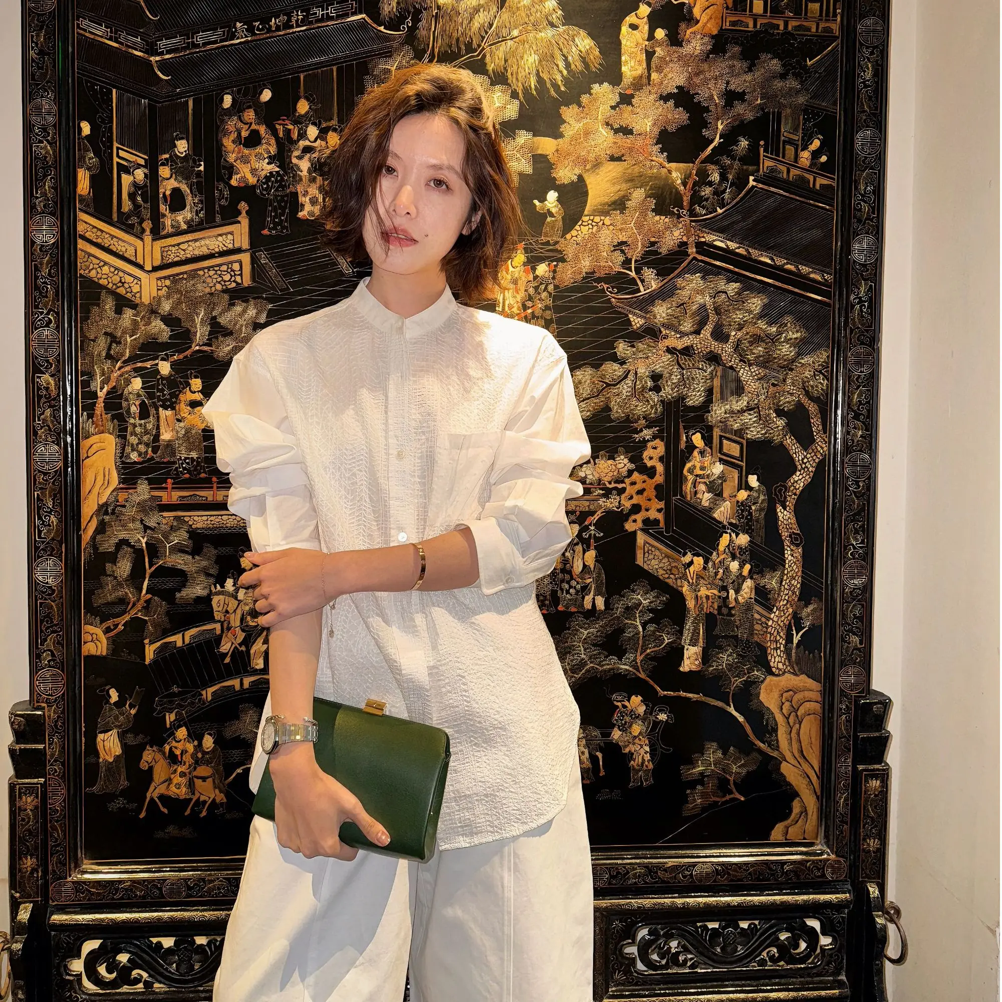 DE Mincollection Lin ZhiQing Embroidered Patchwork Long Sve Cotton irt Heavy Embroidery Texture White Women's irt
DE Mincollection Lin ZhiQing Embroidered Patchwork Long Sve Cotton irt Heavy Embroidery Texture White Women's irt