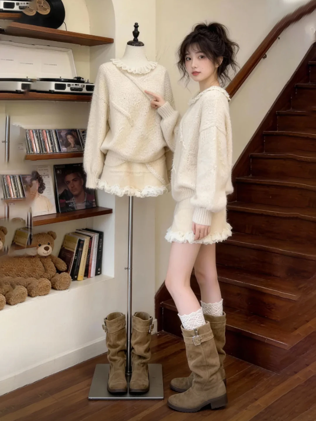 Korean Style Soft Knitted Top And Half Skirt Two-Piece Set Youthful Ootd Spring Fashion Women's Comfortable Mid-Waist Skirt
Korean Style Soft Knitted Top And Half Skirt Two-Piece Set Youthful Ootd Spring Fashion Women's Comfortable Mid-Waist Skirt
