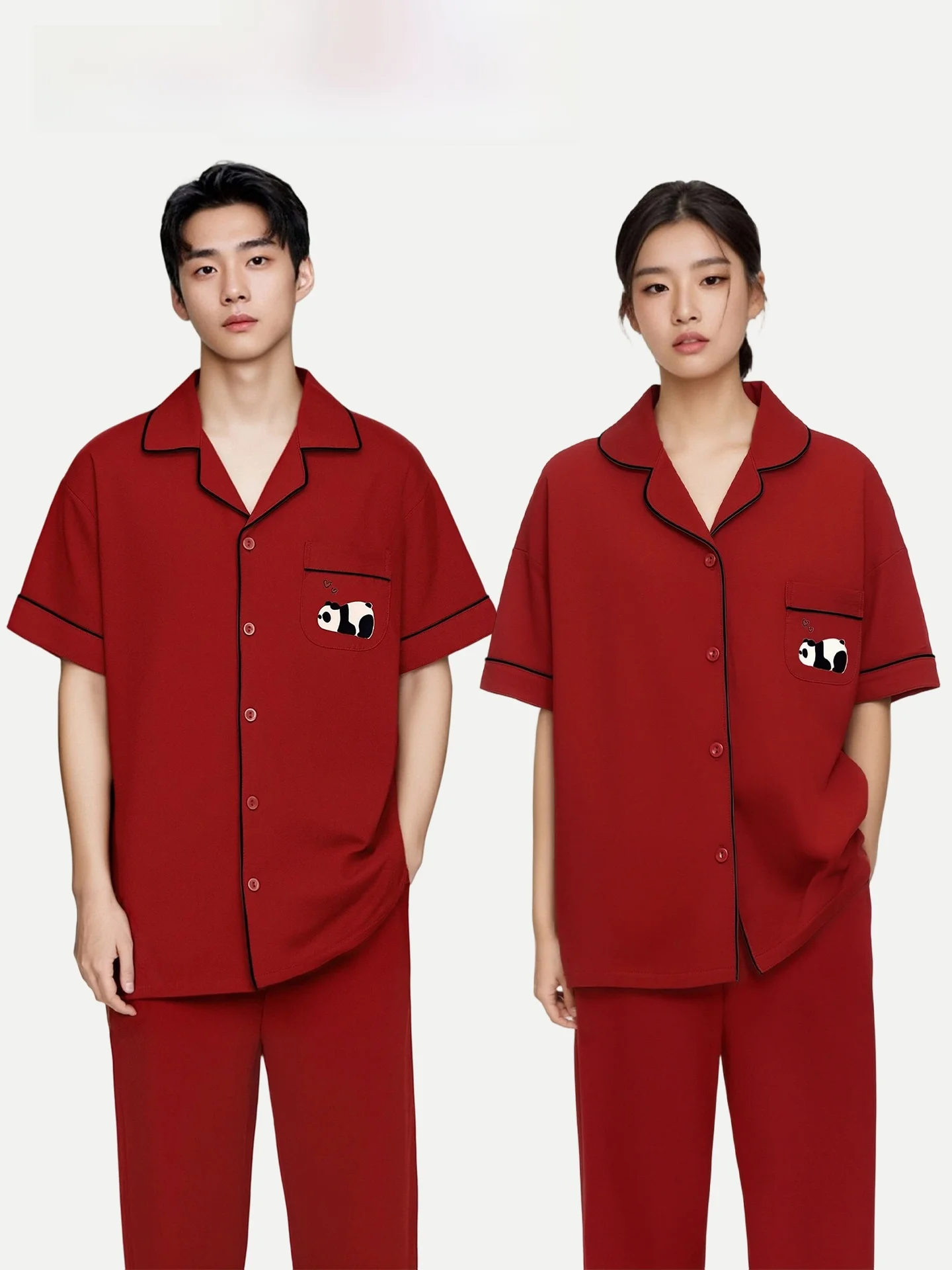 PinkBread Couples Pyjamas Pure Cotton Short Sleeve Home Clothes Suitable for Outdoor Wear Spring Summer Comfortable Loose Fit
PinkBread Couples Pyjamas Pure Cotton Short Sleeve Home Clothes Suitable for Outdoor Wear Spring Summer Comfortable Loose Fit