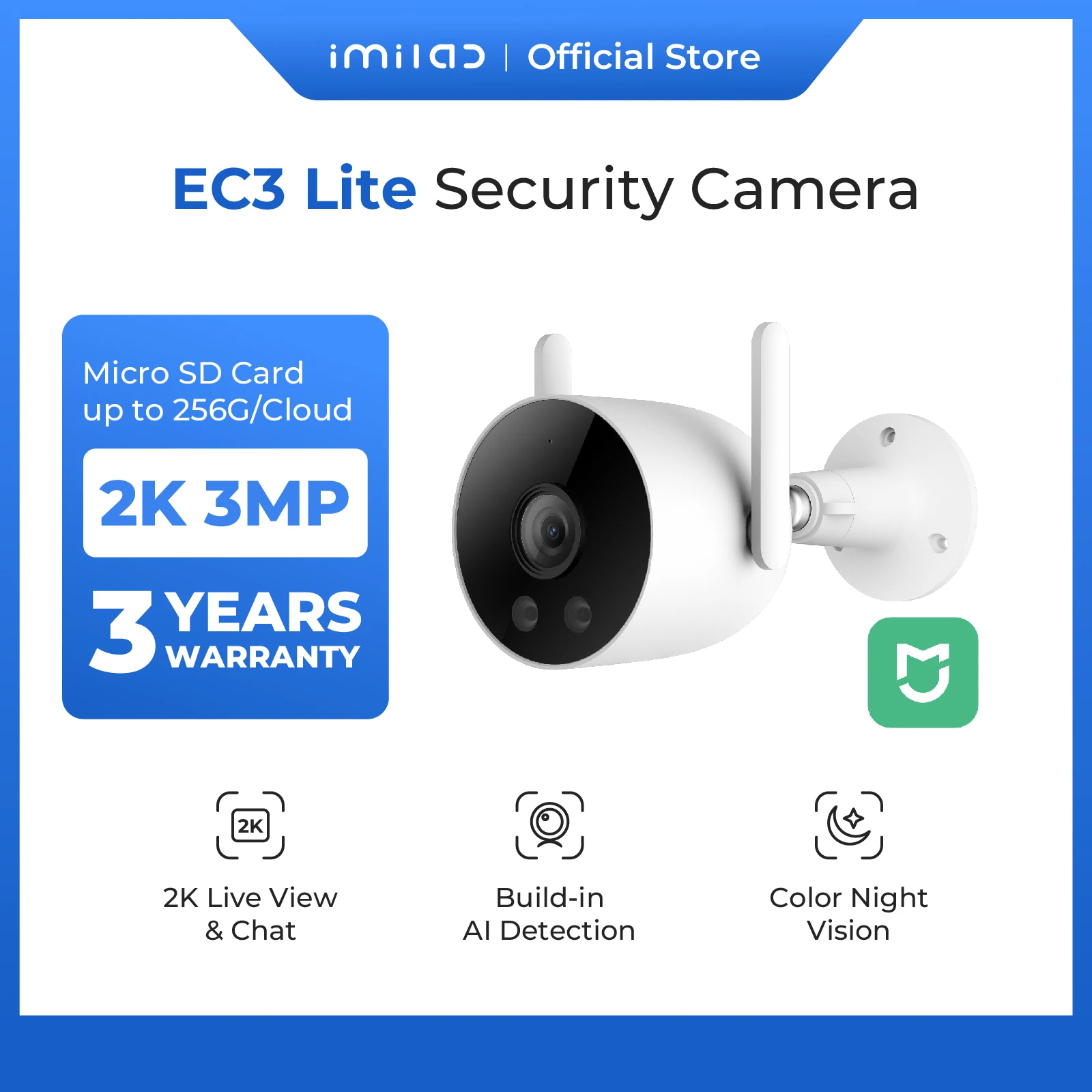 IMILAB EC3 Lite Outdoor Security Camera Video Surveillance 2K Wifi IP Home CCTV Smart Siren Human Detection Night Vision Webcam
IMILAB EC3 Lite Outdoor Security Camera Video Surveillance 2K Wifi IP Home CCTV Smart Siren Human Detection Night Vision Webcam
