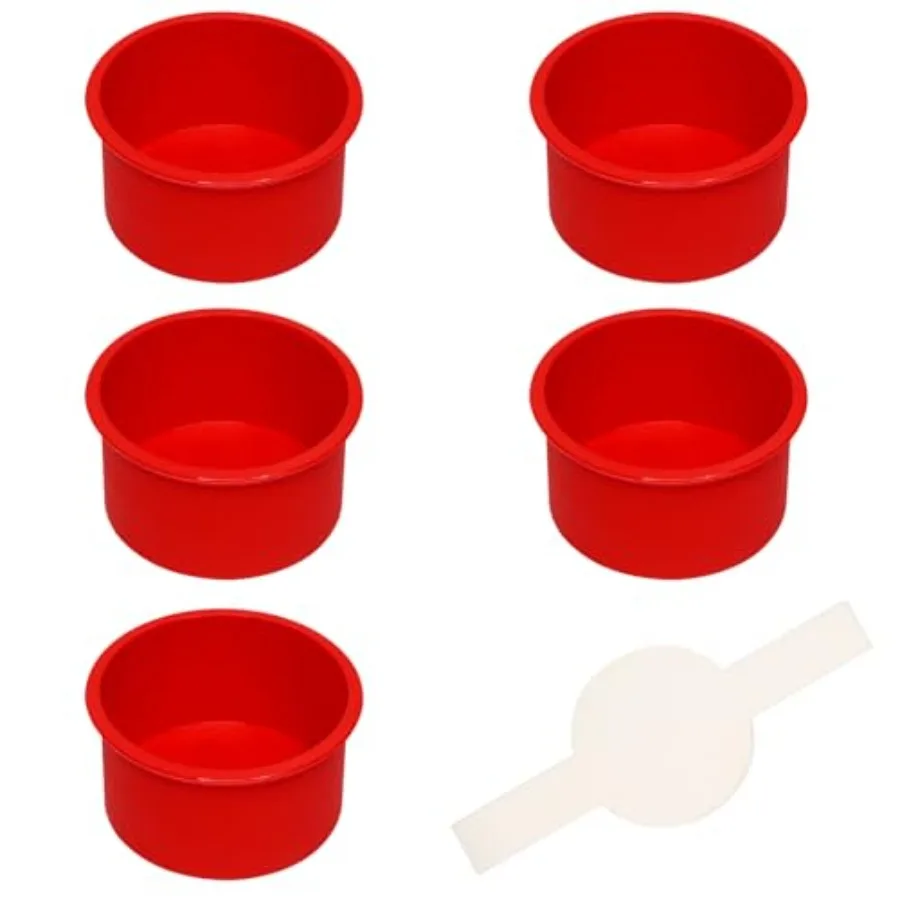 4 Inch Round Cake Pan Silicone, 5 Pack Mini Cake Pans with 100 Pieces Parchment Paper, Silicone Cake Molds for Multilayer Cakes
4 Inch Round Cake Pan Silicone, 5 Pack Mini Cake Pans with 100 Pieces Parchment Paper, Silicone Cake Molds for Multilayer Cakes