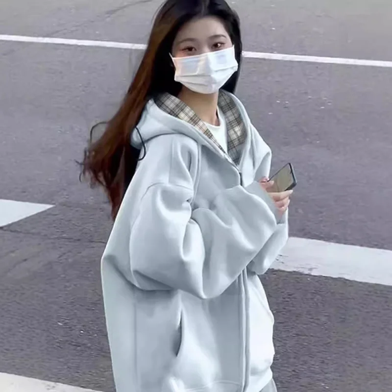 Blue Jacket for Women, Spring and Autumn Korean Style, Casual Thick Sweatshirt for Women, Early Autumn2024New Autumn Winter Flee
Blue Jacket for Women, Spring and Autumn Korean Style, Casual Thick Sweatshirt for Women, Early Autumn2024New Autumn Winter Flee