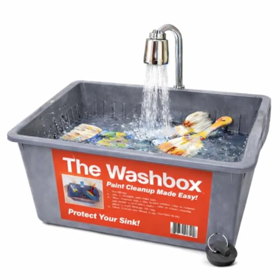Large Paint Tray with Sink Insert Designed for Efficient Brush Cleanup in Painting Workshops Ideal for Easy Paint Residue Manag
Large Paint Tray with Sink Insert Designed for Efficient Brush Cleanup in Painting Workshops Ideal for Easy Paint Residue Manag
