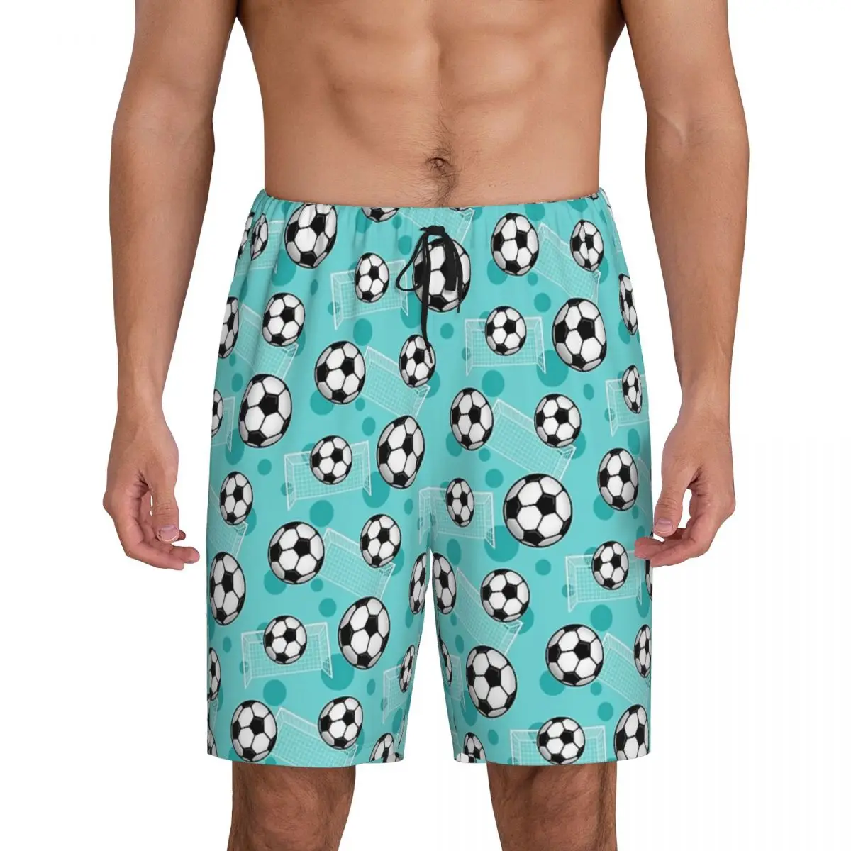 Soccer Ball And Goal Teal Pattern - Teal Soccer Short Pajama Pants Men Sleepwear Sleep Lounge Bottom Shorts Sleeping Pants
Soccer Ball And Goal Teal Pattern - Teal Soccer Short Pajama Pants Men Sleepwear Sleep Lounge Bottom Shorts Sleeping Pants