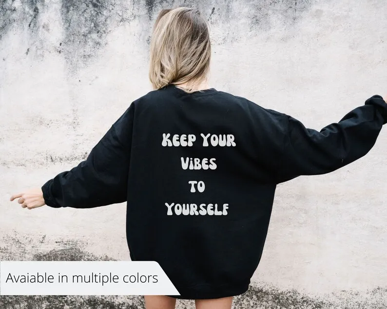 Свитер Skuggnas Keep Your Vibes to Yourself, эстетичный хлопковый свитер в стиле эмо, повседневные топы на весну и осень, смешная одежда унисекс
Свитер Skuggnas Keep Your Vibes to Yourself, эстетичный хлопковый свитер в стиле эмо, повседневные топы на весну и осень, смешная одежда унисекс
