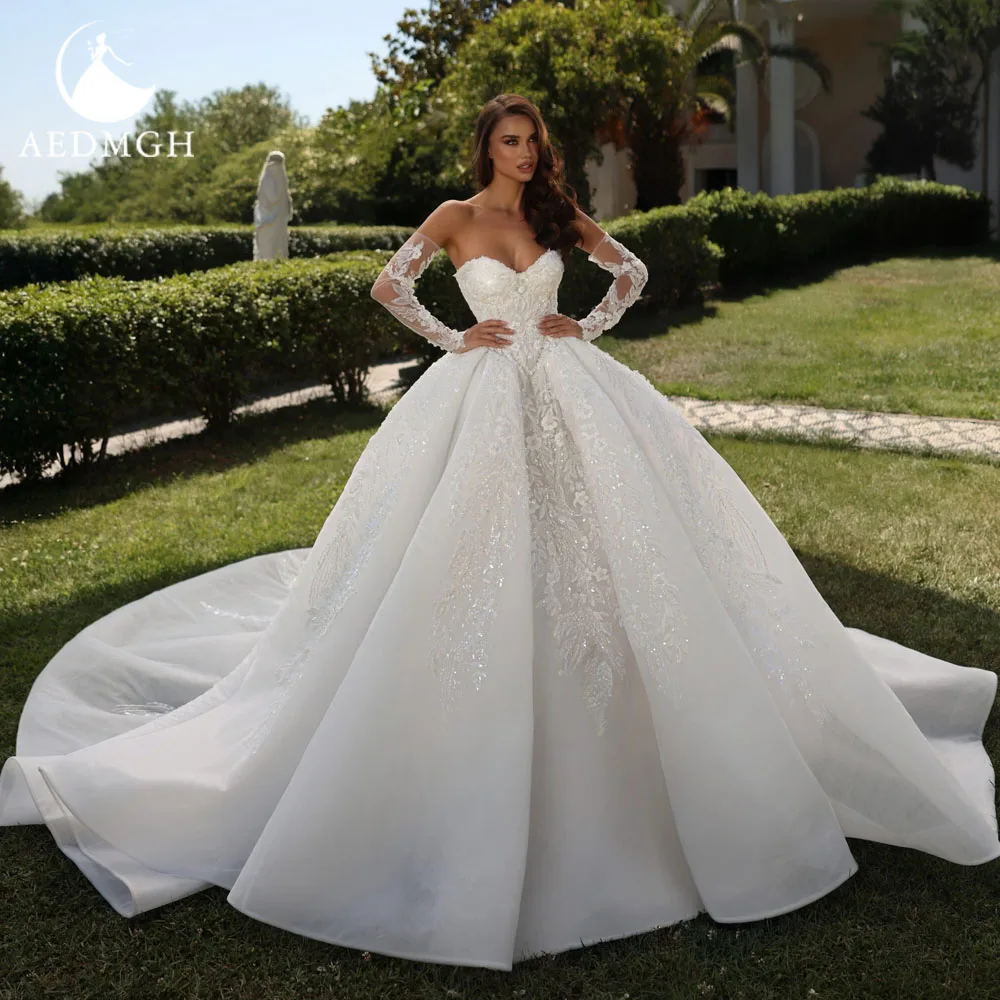 Aedmgh A-Line Elegant Wedding Dresses Strapless Detachable Sleeve Vestido De Novia Lace Embroidery Chic Custom Made Bridal Gown
Aedmgh A-Line Elegant Wedding Dresses Strapless Detachable Sleeve Vestido De Novia Lace Embroidery Chic Custom Made Bridal Gown