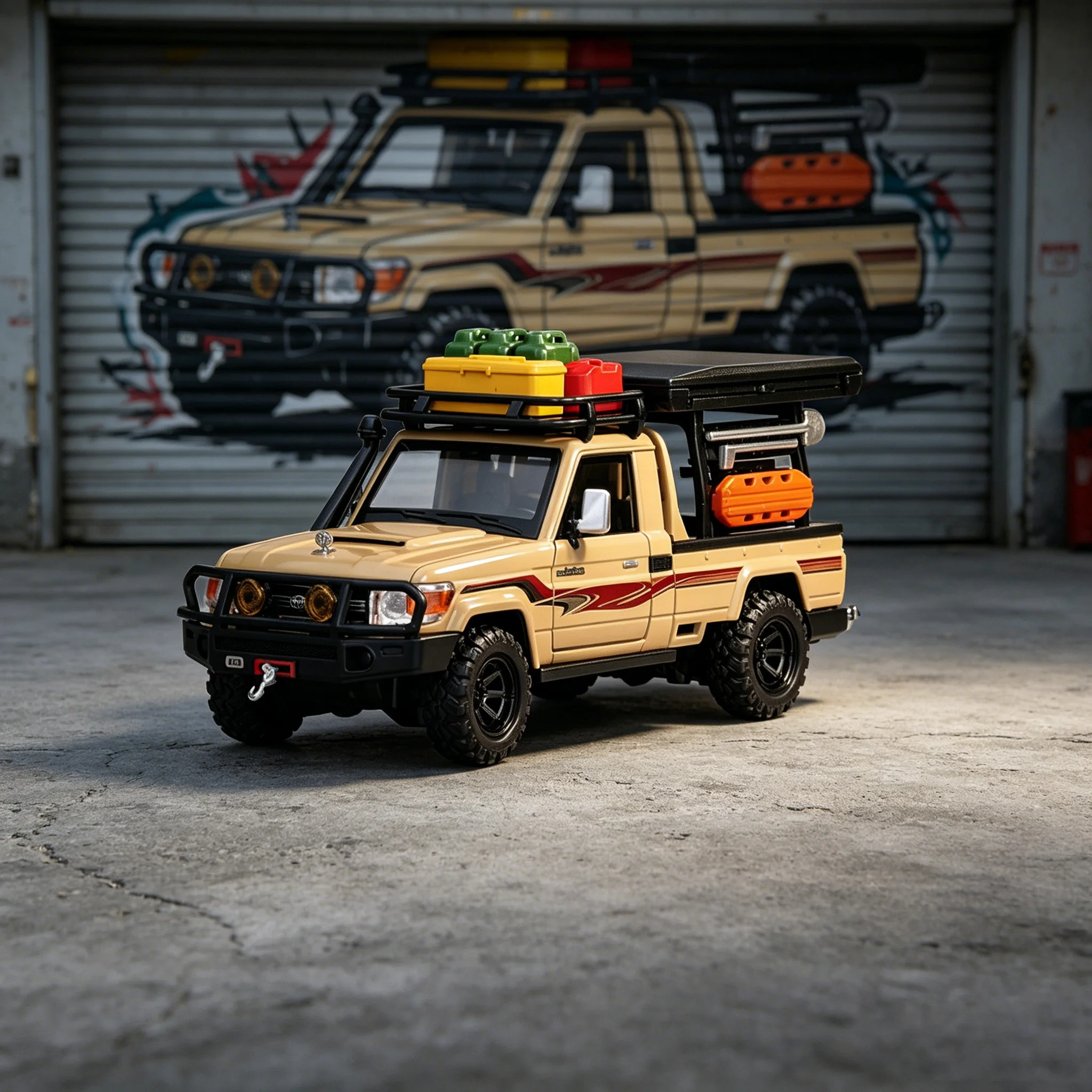 Металлическая модель из сплава, литая под давлением, масштаб 1/32, TOYOTA LAND CRUISER LC79, с имитацией звука и света, подарочная упаковка, игрушка для мальчиков, украшение.
Металлическая модель из сплава, литая под давлением, масштаб 1/32, TOYOTA LAND CRUISER LC79, с имитацией звука и света, подарочная упаковка, игрушка для мальчиков, украшение.