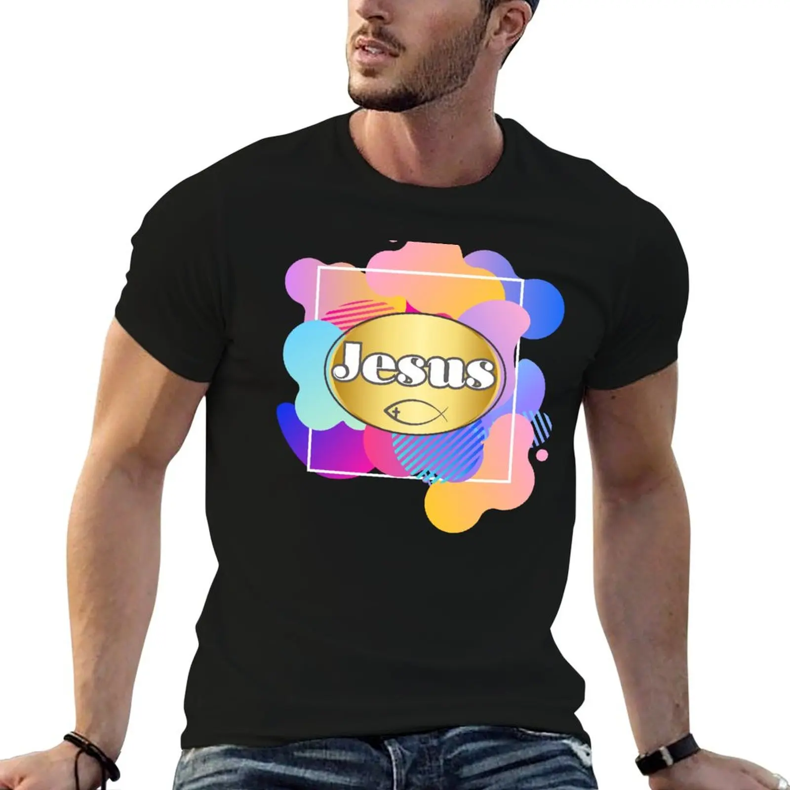 Colorful Jesus Design - Olivia Font T-Shirt blanks Luxury man anime shirt mens t shirts
Colorful Jesus Design - Olivia Font T-Shirt blanks Luxury man anime shirt mens t shirts