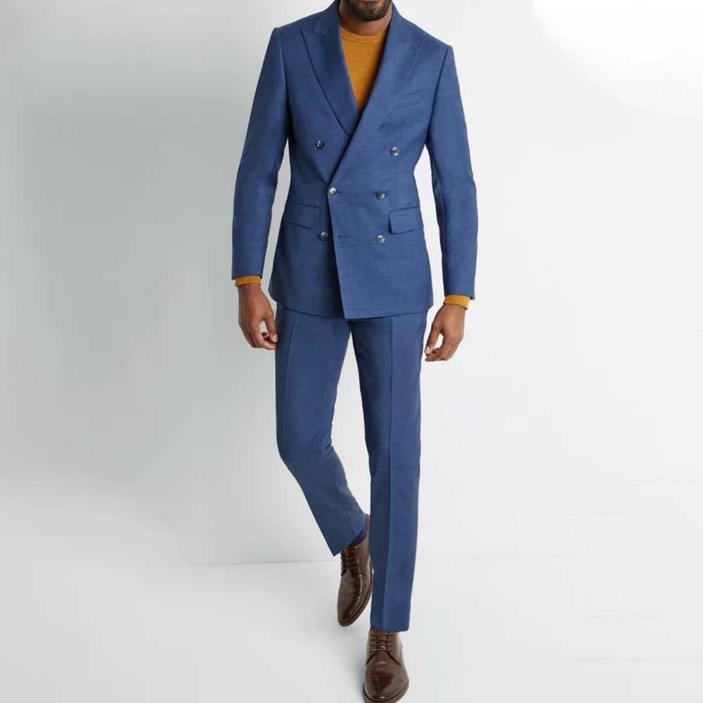 Tailor-made Brand Blue Suits for Men Slim fit Prom Wedding Groom Tuxedo Set Party Blazer Pants 2 Pieces
Tailor-made Brand Blue Suits for Men Slim fit Prom Wedding Groom Tuxedo Set Party Blazer Pants 2 Pieces