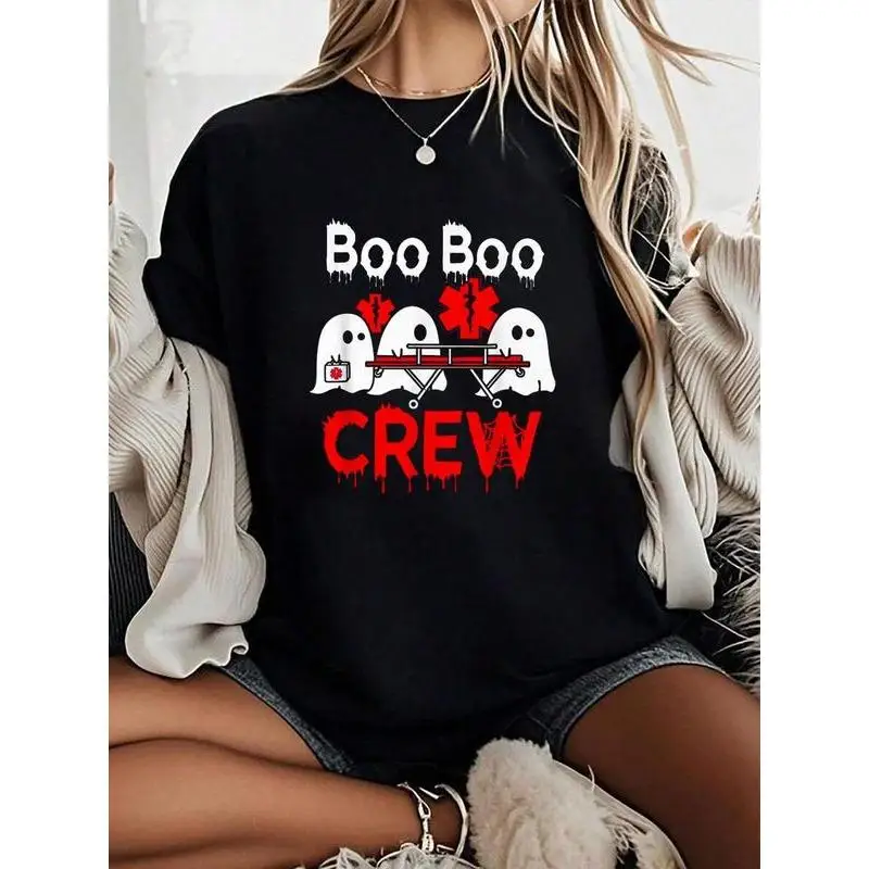 Spooky Season Gift T-shirt for EMT Nurse Paramedic Funny Ghost Graphic Top Boo Boo Crew Slogan Tee
Spooky Season Gift T-shirt for EMT Nurse Paramedic Funny Ghost Graphic Top Boo Boo Crew Slogan Tee