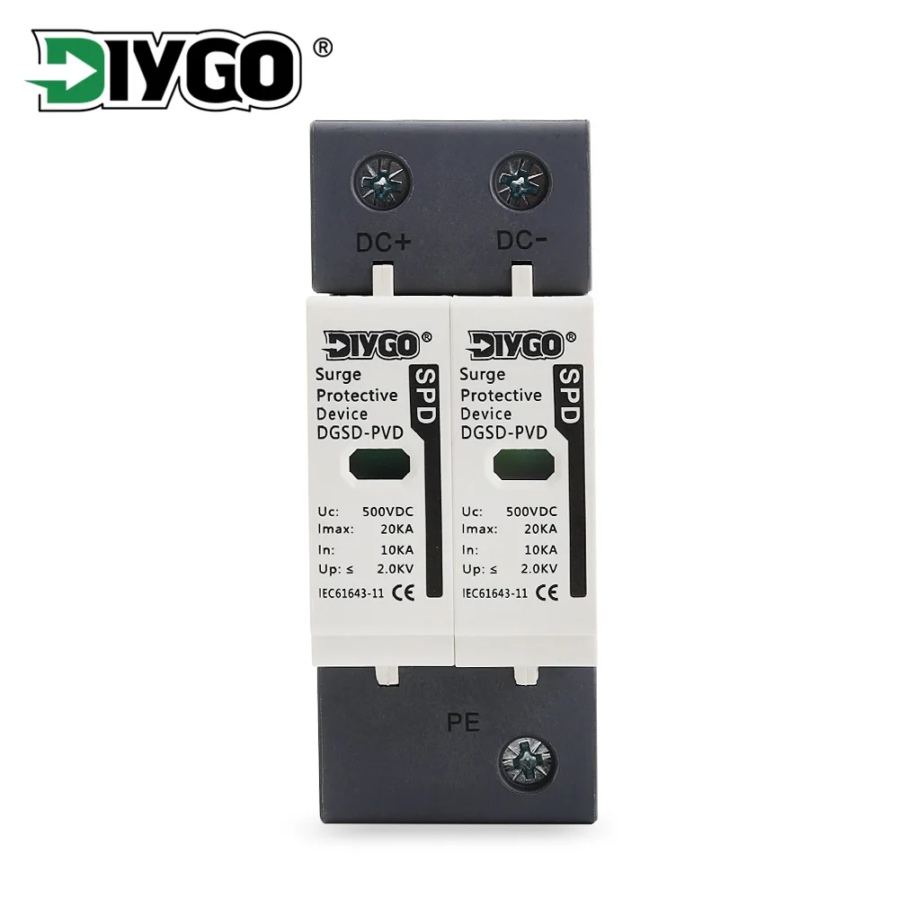 Din Rail SPD 2P DC 500V 600V 800V 1000V 10KA~20KA House Surge Protector Protective Solar Outdoor Low-voltage Arrester Device
Din Rail SPD 2P DC 500V 600V 800V 1000V 10KA~20KA House Surge Protector Protective Solar Outdoor Low-voltage Arrester Device