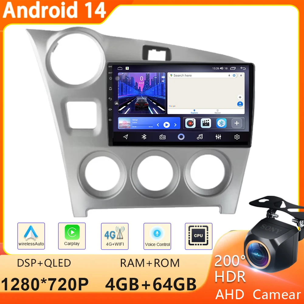 Автомобильный радиоприемник Android 14 для Toyota Matrix 2009-2014 QLED AI Voice GPS Мультимедийный видеоплеер Carplay Стерео DSP Головное устройство 4G + WIF
Автомобильный радиоприемник Android 14 для Toyota Matrix 2009-2014 QLED AI Voice GPS Мультимедийный видеоплеер Carplay Стерео DSP Головное устройство 4G + WIF