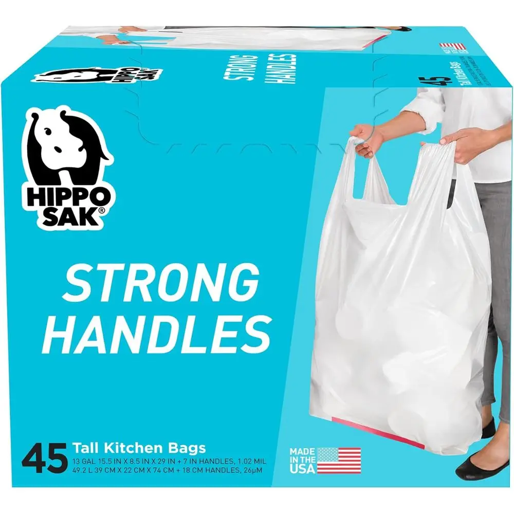13 Gallon Kitchen Waste Bags with Handle - 45 Pack
13 Gallon Kitchen Waste Bags with Handle - 45 Pack