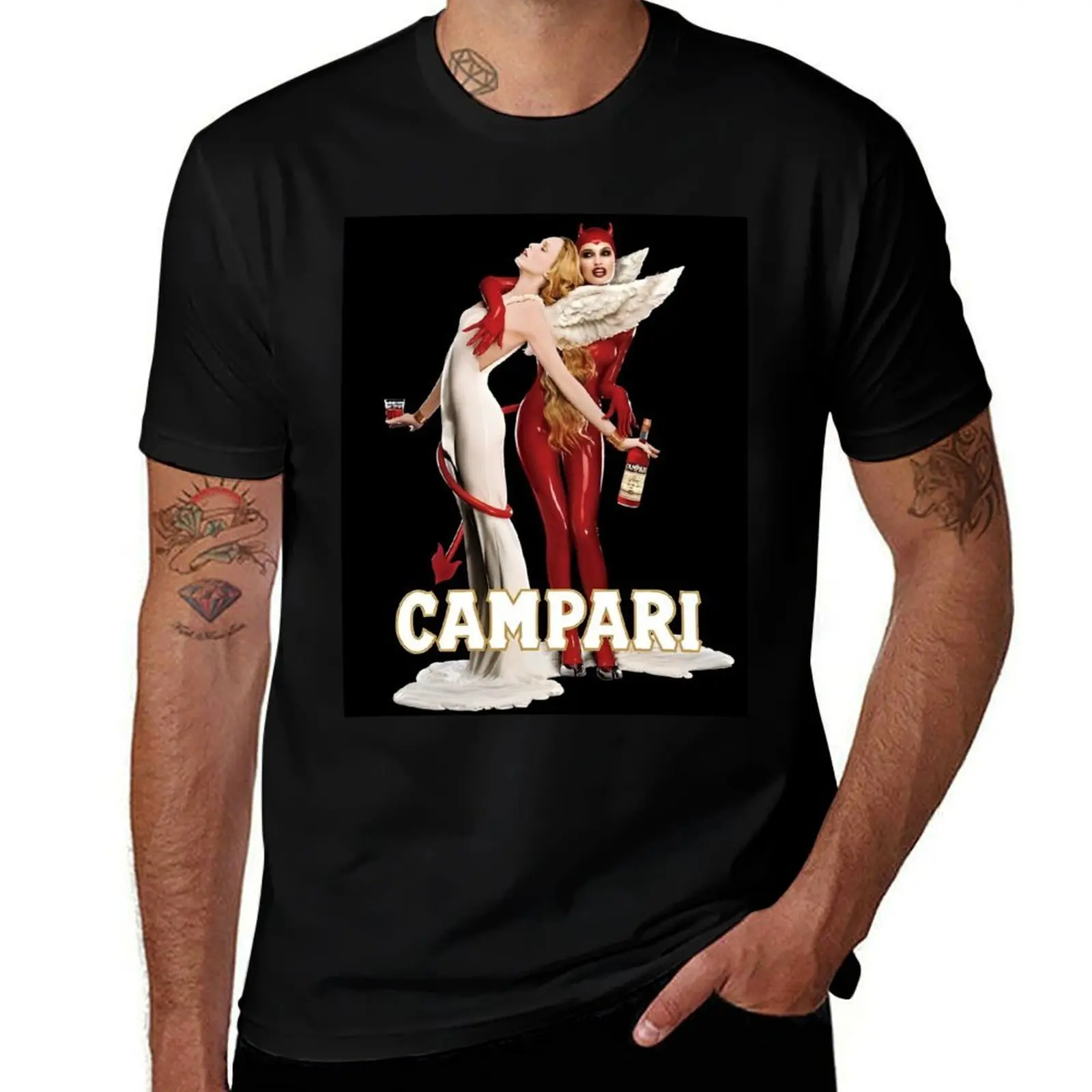 Vintage Campari Devil and Angel aperitif bitters alcoholic beverages advertisement poster / posters T-Shirt
Vintage Campari Devil and Angel aperitif bitters alcoholic beverages advertisement poster / posters T-Shirt
