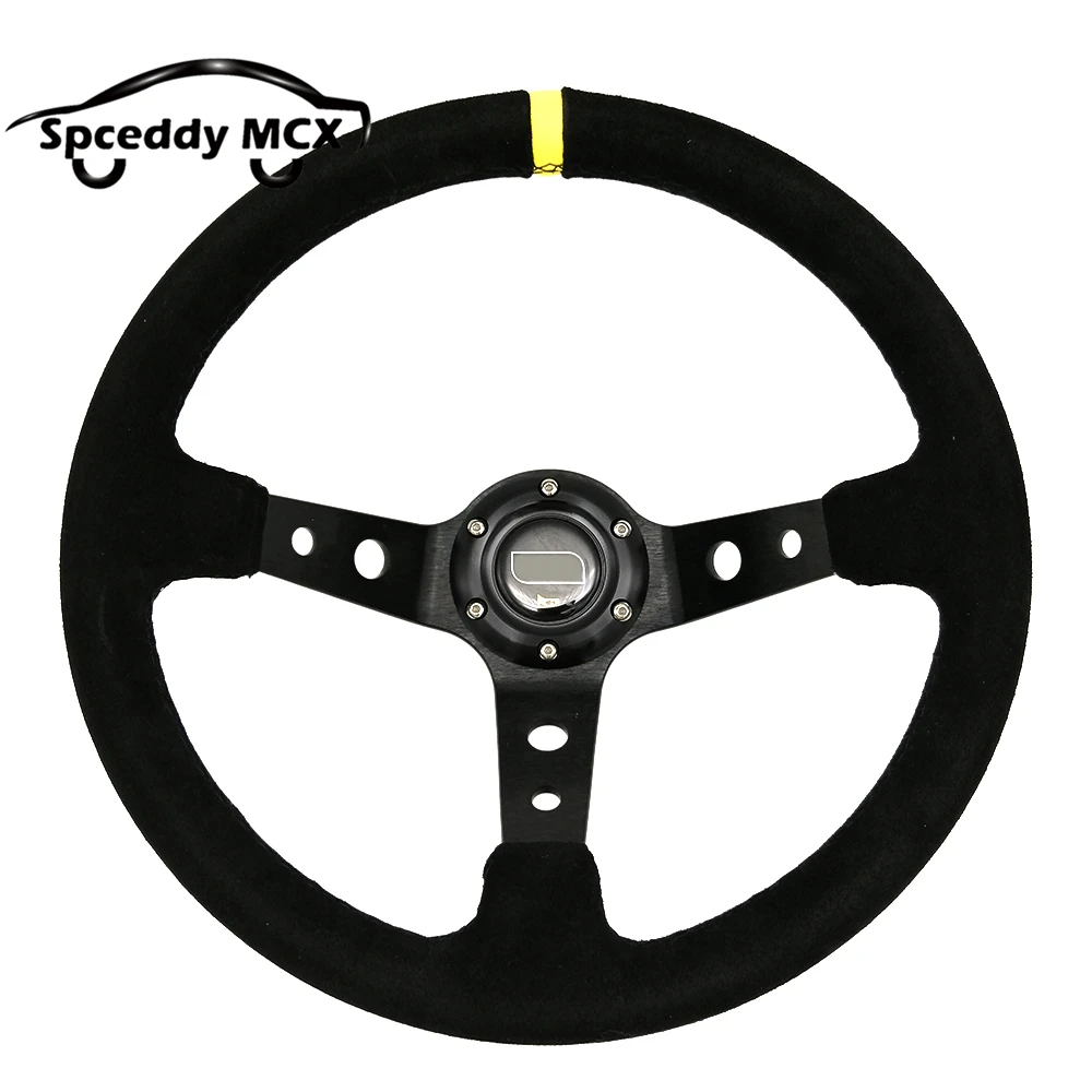 Racing Sport Suede Steering Wheel 14inch 350mm Car Steering Wheel Deep Dish 90mm Black OM25S0
Racing Sport Suede Steering Wheel 14inch 350mm Car Steering Wheel Deep Dish 90mm Black OM25S0