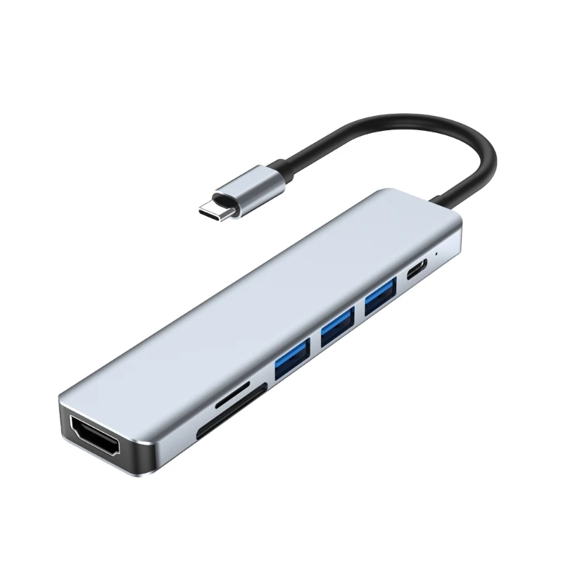 UsbC TypeC Hub Док-станция из алюминиевого сплава 7 в 1 Совместимость с USB3.0 USB2.0 PD и слоты для карт для планшетов
UsbC TypeC Hub Док-станция из алюминиевого сплава 7 в 1 Совместимость с USB3.0 USB2.0 PD и слоты для карт для планшетов