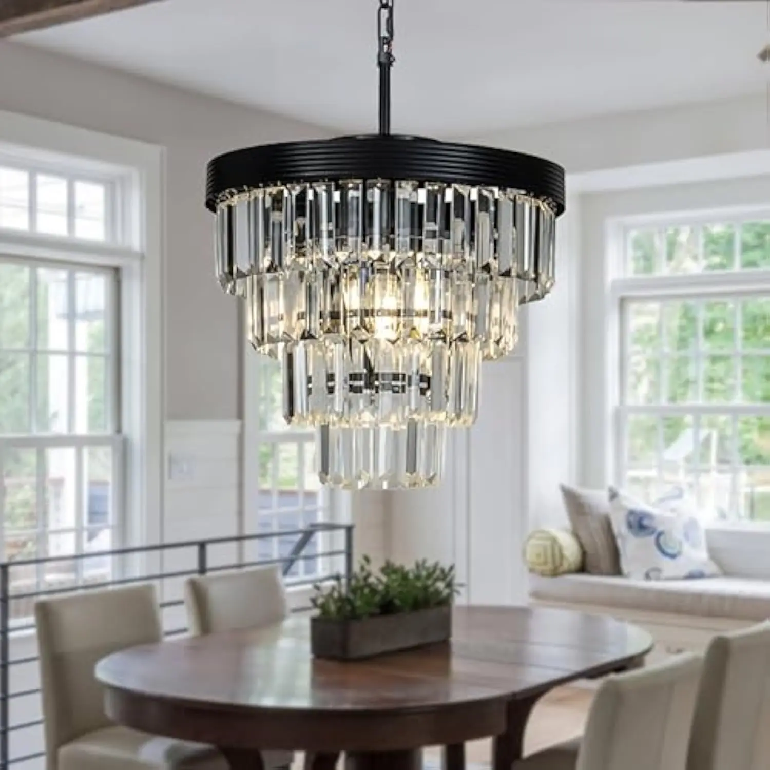 3-Light W13 Современная хрустальная люстра с бахромой в матовом черном цвете 4-х уровневые круглые хрустальные люстры в форме конуса для столовой m
3-Light W13 Современная хрустальная люстра с бахромой в матовом черном цвете 4-х уровневые круглые хрустальные люстры в форме конуса для столовой m