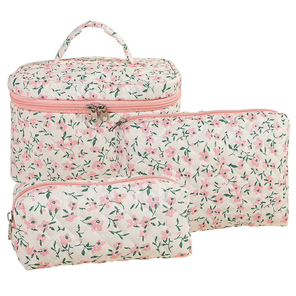 3Pcs Cosmetic Bag Cute Floral Cotton Toiletry Organizer Bag Zipper Travel Cosmetic Bag for Women Girls
3Pcs Cosmetic Bag Cute Floral Cotton Toiletry Organizer Bag Zipper Travel Cosmetic Bag for Women Girls