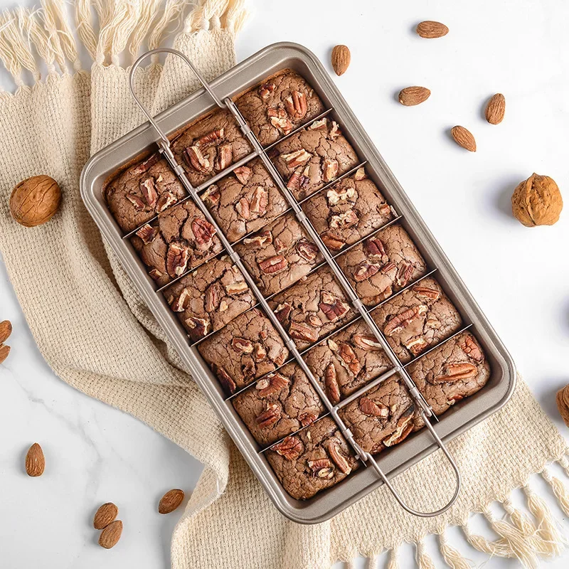 Easy-Release Brownie Pan with Dividers, 18-Cavity Baking Tray for Cake, Cookie, Muffin, Thickened Carbon Steel Bakeware, Kitchen
Easy-Release Brownie Pan with Dividers, 18-Cavity Baking Tray for Cake, Cookie, Muffin, Thickened Carbon Steel Bakeware, Kitchen