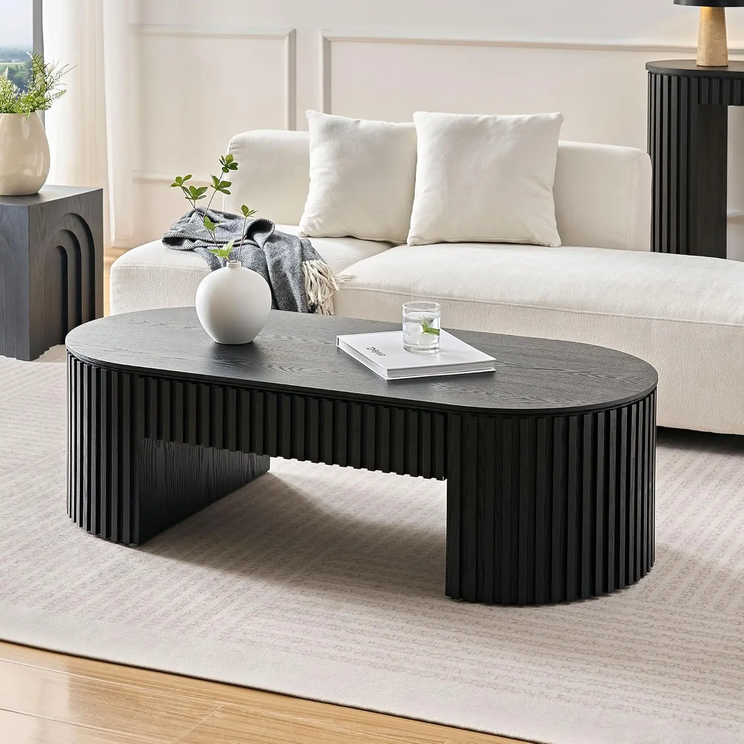 51.18'' Black Oval Wood Coffee Table with Drawer, Farmhouse Wood Coffee Table for Living Room,Apartment(Black), Customized
51.18'' Black Oval Wood Coffee Table with Drawer, Farmhouse Wood Coffee Table for Living Room,Apartment(Black), Customized