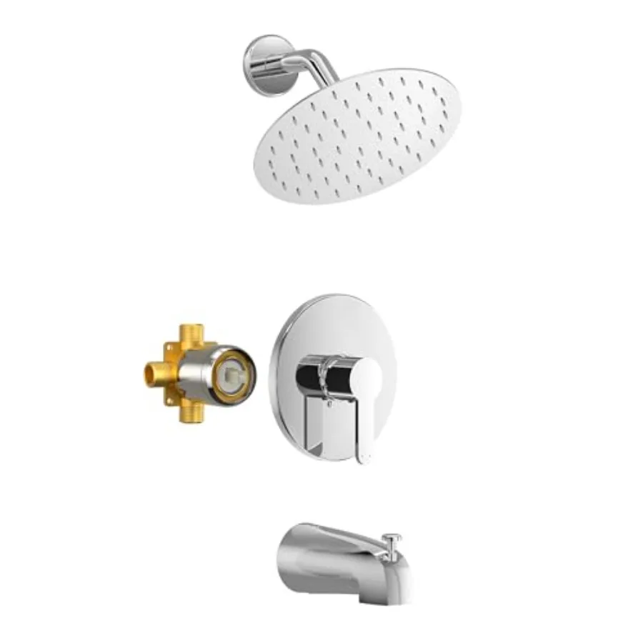 Tub Shower Faucet Shower Faucet Set with 8-Inch All-Metal Rainfall Showerhead and Bathtub Spout Single-Handle Tub Shower-Trim K
Tub Shower Faucet Shower Faucet Set with 8-Inch All-Metal Rainfall Showerhead and Bathtub Spout Single-Handle Tub Shower-Trim K