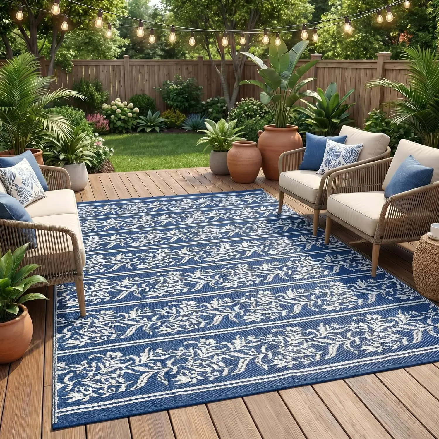 Outdoor Rugs 5x8 Waterproof Reversible Mat Boho Leaf Patio Rug with 4 Stakes and Starage Bag, Large Outdoor RV Mat Rugs for C
Outdoor Rugs 5x8 Waterproof Reversible Mat Boho Leaf Patio Rug with 4 Stakes and Starage Bag, Large Outdoor RV Mat Rugs for C