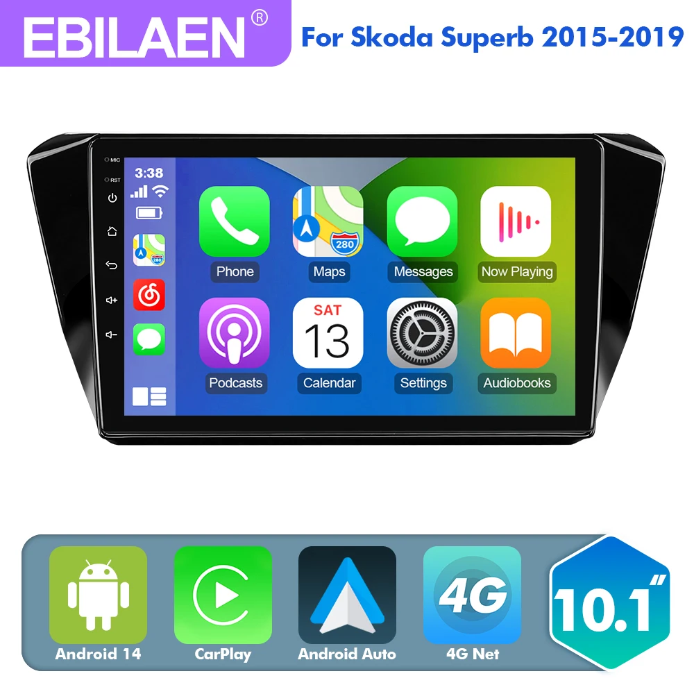 EBILAEN 10.1" Android 14 Car For Skoda Superb 3 2015-2019 GPS Multimedia Player Carplay Android auto Stereo radio DSP camera
EBILAEN 10.1" Android 14 Car For Skoda Superb 3 2015-2019 GPS Multimedia Player Carplay Android auto Stereo radio DSP camera