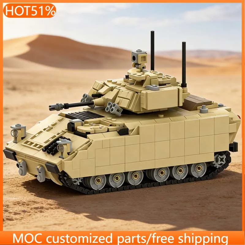 1155 PCS Military Tank Model M2 AFV 1:35 Scale MOC Customize Modular Building Block Creative Design DIY Boys Festival Toy Gift
1155 PCS Military Tank Model M2 AFV 1:35 Scale MOC Customize Modular Building Block Creative Design DIY Boys Festival Toy Gift