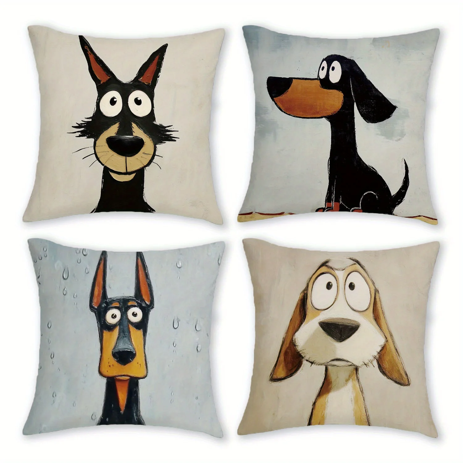 double-sided Printed Pillow Covers, Cartoon Funny Dog Illustrations Print Cushion Cases, Cozy Home Decor Bedroom Living Room
double-sided Printed Pillow Covers, Cartoon Funny Dog Illustrations Print Cushion Cases, Cozy Home Decor Bedroom Living Room