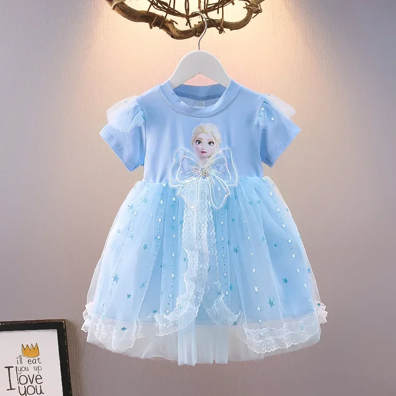 Disney Mickey Mouse Summer New Dress Girl Baby Short Sleeve Puffy Gauze Skirt Elsa Girl Frozen Princess Skirt
Disney Mickey Mouse Summer New Dress Girl Baby Short Sleeve Puffy Gauze Skirt Elsa Girl Frozen Princess Skirt