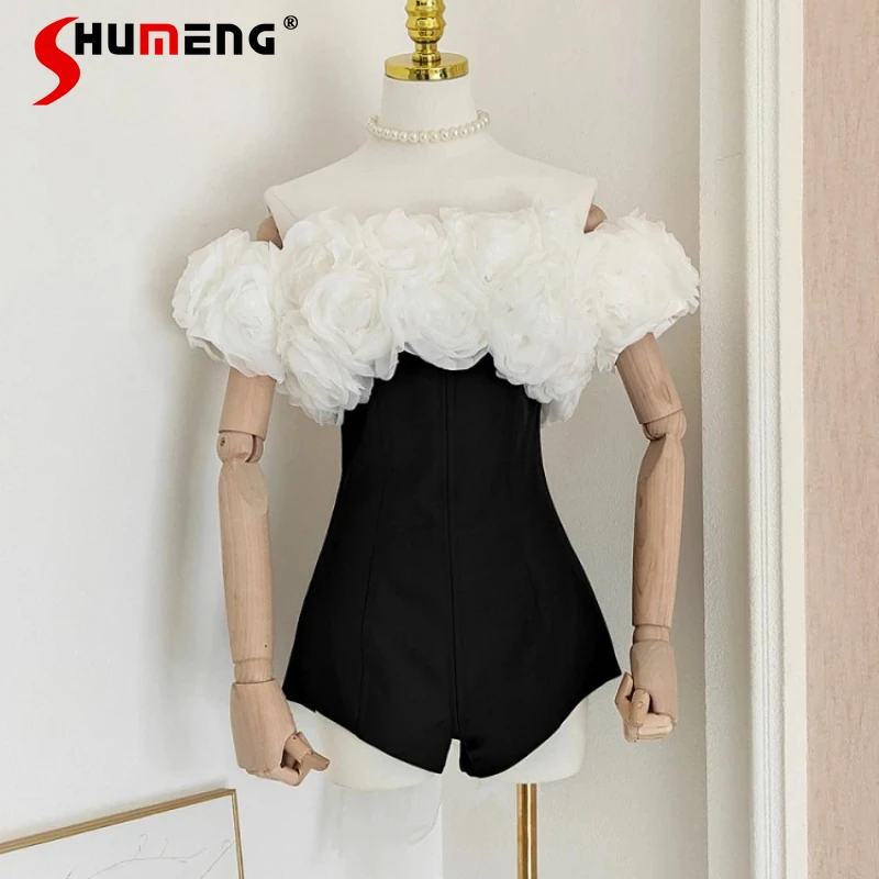 French Style Black Color Elegant Fish Bone One-piece Tube Top Dress Three-dimensional Flower Short Coat Small Shawl Dress Set
French Style Black Color Elegant Fish Bone One-piece Tube Top Dress Three-dimensional Flower Short Coat Small Shawl Dress Set