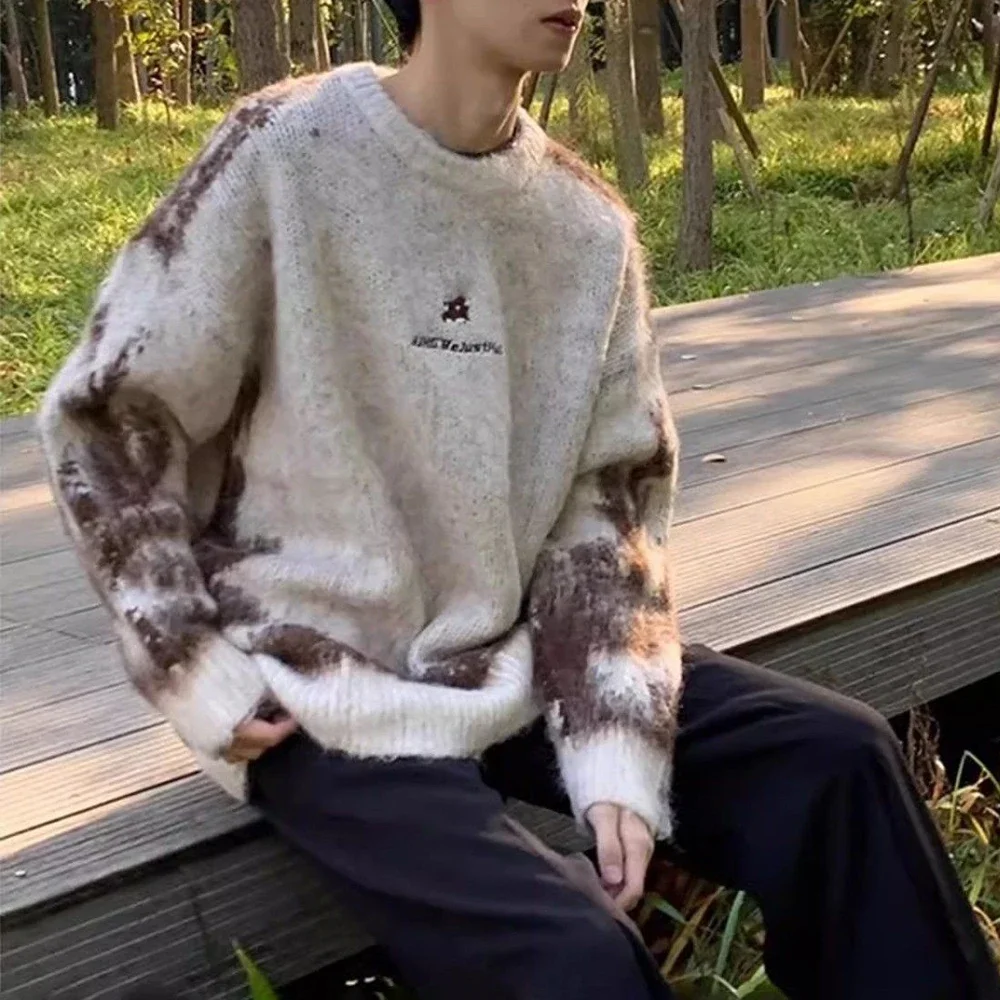 Mens Sweater Tie-Dye Contrast Color Knitted Sweater Streetwear Youth Campus Casual All-Match Long-Sleeve Top Men'S Clothing
Mens Sweater Tie-Dye Contrast Color Knitted Sweater Streetwear Youth Campus Casual All-Match Long-Sleeve Top Men'S Clothing