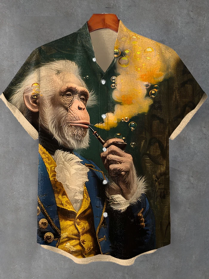 2025 Trendy Funky Monkey Cocktail Mens Short Sleeved Shirt Casual Button Down Shirts Tees Summer Tops with Pocket
2025 Trendy Funky Monkey Cocktail Mens Short Sleeved Shirt Casual Button Down Shirts Tees Summer Tops with Pocket