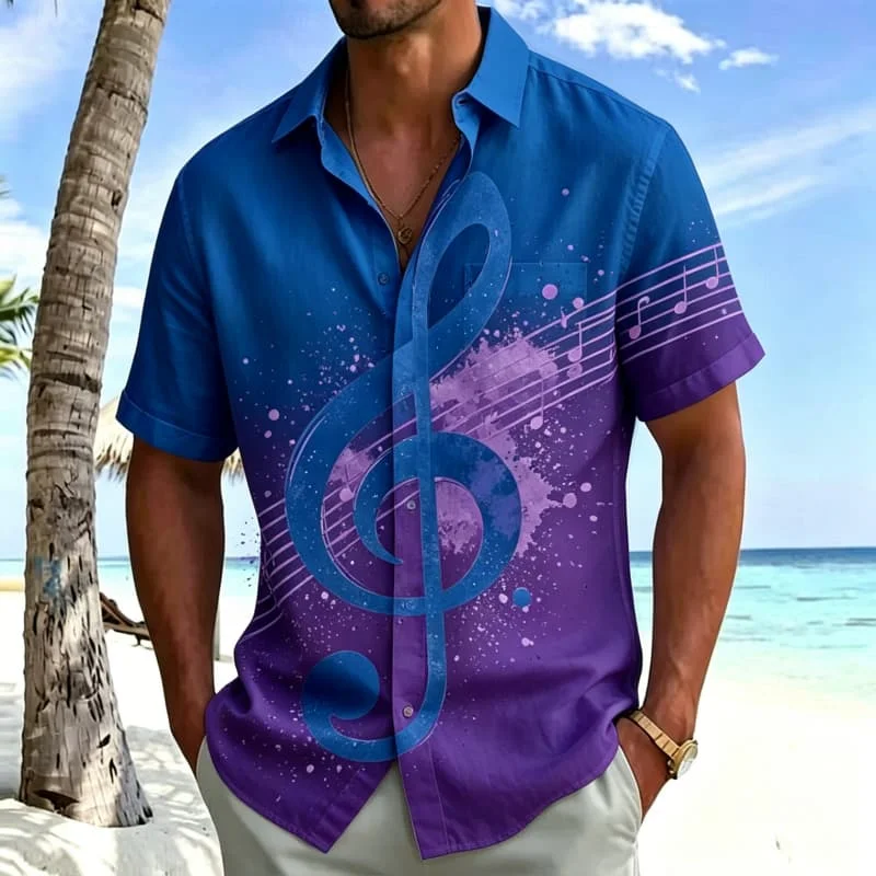 Men's Music Element Printed Short Sleeved Shirt With pockets, A Summer Vacation Top With Artistic Atmosphere
Men's Music Element Printed Short Sleeved Shirt With pockets, A Summer Vacation Top With Artistic Atmosphere