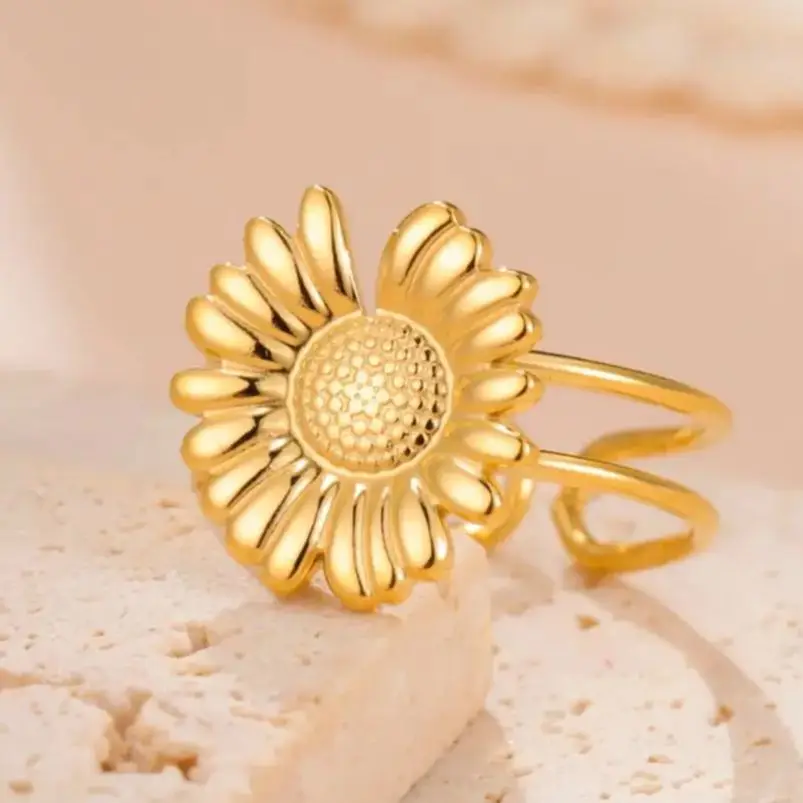 Unift Big Bloom Flower Open Rings for Women Stainless Steel Waterproof Bohemian Gold Color Ring Aesthetic Wedding Jewelry Gift
Unift Big Bloom Flower Open Rings for Women Stainless Steel Waterproof Bohemian Gold Color Ring Aesthetic Wedding Jewelry Gift
