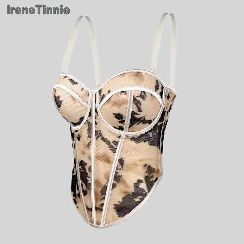 IRENE TINNIE-Women's Mesh Transparent Camouflage Top, Waist Fishbone Bandage, Printing Bustier Corset, Sexy Tops, Fashion, 2025
IRENE TINNIE-Women's Mesh Transparent Camouflage Top, Waist Fishbone Bandage, Printing Bustier Corset, Sexy Tops, Fashion, 2025