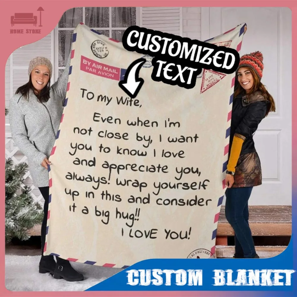Warm Custom Text Blanket Personalized Soft Flannel Birthday Christmas Gift Sofa Bed Blanket Home Living Room Decor Cozy Souvenir 
Warm Custom Text Blanket Personalized Soft Flannel Birthday Christmas Gift Sofa Bed Blanket Home Living Room Decor Cozy Souvenir