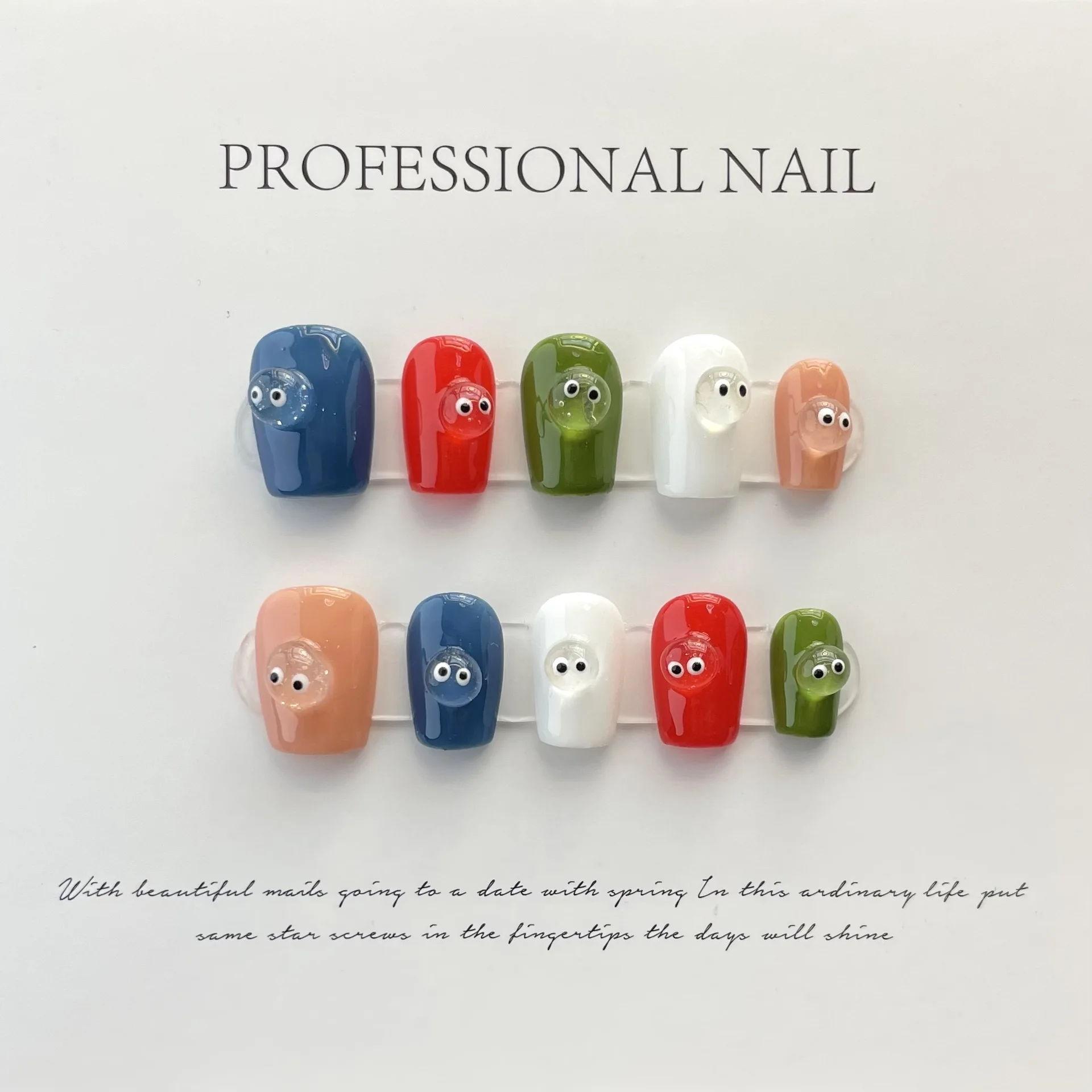 10 PCS Luxury Handmade Press on Nails Short Trapezoid Funny Eyes Design False Nails with 4-PIECE Tool Adhesive Nail Glue Tabs
10 PCS Luxury Handmade Press on Nails Short Trapezoid Funny Eyes Design False Nails with 4-PIECE Tool Adhesive Nail Glue Tabs